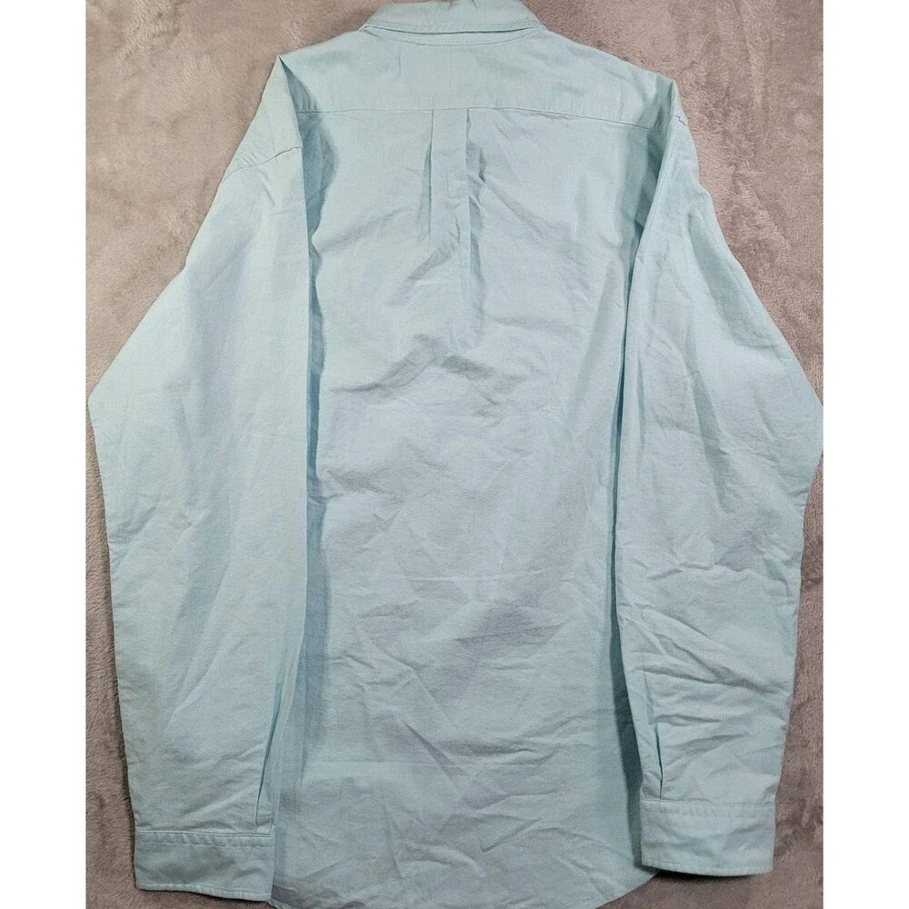 Polo Ralph Lauren Shirt Mens XL Blue Solid Long Sleeve Button Down Slim Fit